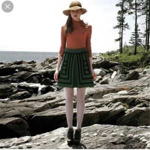Maeve x Anthropologie green wool blend skirt